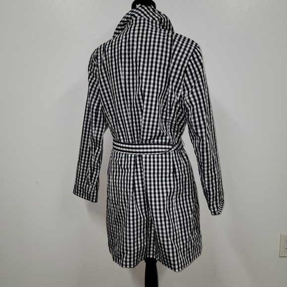 #57 NWT!! Talbots Navy check trench raincoat size XL in women's - Picture 4 of 9
